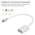 Miniatyrbillede 8 af 8: 3 stk. flettet kludforstærket stik, ingen rust, jævn transmission, USB-indgang, mikro-udgang, OTG-adapterkabel til Android, sølv