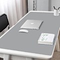 Miniatyrbild 1 av 5: Dubbelsidig Bärbar Stor Musmatta Gamer Vattentät PU Läder Skrivbordsmatta Dator Musmatta Tangentbord Bordsöverdrag Grå