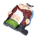 Miniatyrbillede 7 af 8: Havefigur i form af havenisse - håndmalet, farverig, udsøgt udseende, syntetisk harpiks, frække nisser, 18 cm