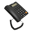 Miniatyrbillede 4 af 8: Ledning fastnettelefon Multifunktion Caller ID Display Hurtigopkald Sidst nummer Genopkald Desktop Telefon til hjemmekontor Sort