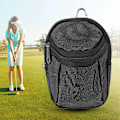 Miniatyrbild 4 av 8: Bärbar liten polyester golfbollsväska Midjepaket tillbehör med nyckelring svart