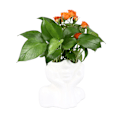 Miniatyrbillede 7 af 8: Menneskeligt ansigt kunst keramisk vase udsøgt stabil hovedformet statue kunst vase til hjem bryllup kontor dekoration hvid