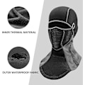 Miniatyrbillede 4 af 5: Vindafvisende fleece-balaclava halsmaske - Grå balaclava til motorcykel, cykel, skiløb - Termisk, mønstret design - Mænd og kvinder vinter essentials