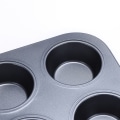 Miniatyrbilde 8 av 8: 3 stk 12 hull karbonstål bakekakeform 12 hulrom non-stick rund cupcakeform muffins cupcake eggepai brett bakeform panne bakeware svart