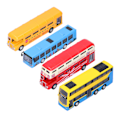 Miniatyrbild 6 av 8: 4 st leksaksbussar i legering, tidig pedagogisk dragbilmodell för barn