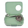 Miniatyrbilde 1 av 8: Bentoboks med 4 rom, 1200 ml, 304 rustfritt stål, isolert med suppebolle, lokk, skje, spisepinner, lunsjboks for studenter, kontorarbeidere, grønn