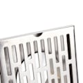Miniatyrbilde 8 av 8: Side Drain 304 Rustfritt Stål Korrosjonsbestandighet Fortykket L-formet Gulvavløp for Bad Hotell 5 Tommer for 110mm Rør