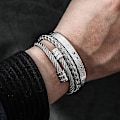 Miniatyrbild 3 av 5: Herrar Guld Romerska Siffror Rostfritt Stål Armband Set - 3 st
