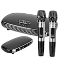 Miniatyrbillede 7 af 8: 100-240V K8 USB Karaoke-maskine Trådløs Bluetooth-lydkort Mikrofon Hjem TV Mobiltelefon Sort AU-stik
