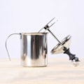 Miniatyrbillede 3 af 5: Dobbeltlags mælkeskummer i rustfrit stål, kaffeskumningspumpe (800 ml) Zekai 400ML