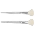 Miniatyrbillede 8 af 8: 2 stk makeup børste blød elastisk tæt uld stor dækning Præcis påføring pulver børste til makeup pulver blusher