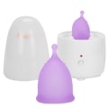 Miniatyrbilde 3 av 8: Gjenbrukbar menstruasjonskopp for kvinner Dame menstruasjonskopp rensemaskinsett (EU-plugg 110240V)(Renere menstruasjonskopp lilla sS)