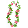 Miniatyrbillede 3 af 8: 5 stk. kunstig vinroseblomst silkeblomst guirlande til hjemmet dekoration til soveværelse kontor mørk pink