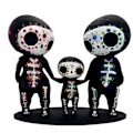 Miniatyrbillede 1 af 5: Kraniefamilie Figurer Resin Håndværk Sød Statue Dekorativt Sukkerkranie Hånd-A