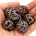 Pikkukuva 5 / 5: 7 kpl Metallisia noppasarjoja Dungeons and Dragons -pöytäpeliin, D