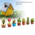 Miniatyrbilde 7 av 8: Tiny Cactus Miniatyr Sukkulent Planter Pot Dukkehus dekorasjon Mini Plant (7 stk)
