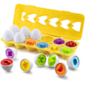 Miniatyrbild 1 av 5: Form- och färgmatchande ägg - Påskäggleksaker - Perfekt för småbarnsleksaker - Utmärkt för utveckling av färg- och formigenkänning - 12 formade ägg