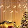 Miniatyrbild 1 av 5: Juldekoration för fönster med önskekula, blinkande LED-lykta, stjärnklar julgransljusslinga, USB-istappsljus