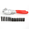 Miniatyrbillede 5 af 7: 1 stk. Håndholdt Power Punch Kit Rustfrit Stål Jern Plast Hulpunch Tang-sort+rød (Skallfarven sendes tilfældigt)