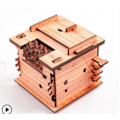 Miniatyrbild 1 av 5: Rött syra gren escape room pussel - 60min boxad kattmodell trä 3D logikspel presentask