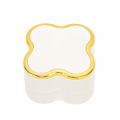 Miniatyrbillede 4 af 8: Lighted Rings Box Soft Flocking Luminous Four Leaf Clover Design Jewelry Display Gift Box for Weddings AnniversariesWhite