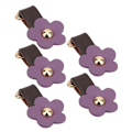 Miniatyrbillede 1 af 8: 5 stk. lynlås træk hoveder split læder blomst form DIY tøj sy tilbehør lilla