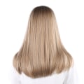 Miniatyrbilde 6 av 8: Lang rett gradient Lys Blond Parykk Dame Dame Cosplay Party Stilige syntetiske parykker