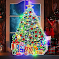 Miniatyrbild 3 av 5: DIY Konstgjord Julgran med LED-lampor, Julgransprydnader Diamantmålning, Juldekorationslampor, Jultomte, Älg, Jul St