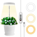 Miniatyrbild 5 av 5: Växtlampa LED för Inomhusväxter, Höjdjusterbar Växtlampa med Automatisk På/Av Timer för Små Växter ZD B2 A