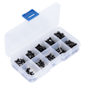 Pikkukuva 2 / 8: 160 kpl muovinen set nylon ristiruuvi kuusiomutterikiinnittimet Hardware Tool M3