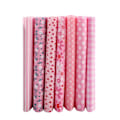 Miniatyrbillede 2 af 8: 7 stk. bomuldsstof DIY assorterede firkanter forskåret sengetøjssæt kvarterbundt pink 25*25cm