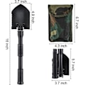Miniatyrbillede 2 af 5: Mini Foldeskammel 40 cm, Multifunktionel Haveskovl Kulstofstål Overlevelsesskovl med Bæretaske til Camping, Vandreture, Udendørs Aktiviteter