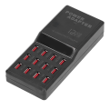 Miniatyrbillede 5 af 8: Multiport USB-oplader 12A High Power 12-porte USB-ladestation til MP3 MP4-mobiltelefoner EU-stik AC 100-240V EU-stik