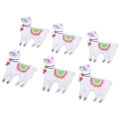 Miniatyrbillede 7 af 8: 6 stk. strygejern på patches tegneserie alpaca form DIY bomuld broderi tøj patches badge patches dekoration
