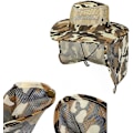 Miniatyrbillede 4 af 5: Udendørs Fiskehat med Camouflage Klap Øredækken Camouflage Skygge Vandtæt Kasket til Jagt Vandring Camping Vandring 1 stk.