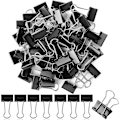 Miniatyrbillede 1 af 5: Mini Binderklemmer, 50 Pak, 0,75 Tommer, Sort, Kontorartikler