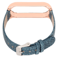 Miniatyrbilde 6 av 8: Denim mønster klokkebånd Retro håndleddsstropper erstatning for Xiaomi Mi Band 6 NFC spenne stilBlå denim gullskall