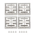 Miniatyrbild 1 av 8: 4 Set Metall Dekorativt Spänne Karaktär Läder Varor Bagage Jeans DIY TillbehörSilver B01-51-52065