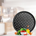 Miniatyrbillede 7 af 8: Non Stick Pizza Pan Pizza Bakke Rund Pizza Bageplade Stærk Bageværktøj