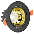 Miniatyrbillede 6 af 8: LED Downlight Aluminium Justerbar Vinkel Støvtæt Indbygget Loft Spotlight til Stue Soveværelse 100‑264V Sort Skal Gylden Kop