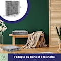 Miniatyrbild 3 av 3: Set med 2 bekväma kuddar, utomhus, inomhus - 38x38 styv kudde, mjuk bomullsväska, praktiskt handtag - stolsdyna, utomhuskudde, grå