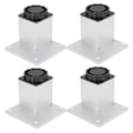 Miniatyrbillede 1 af 8: 4 stk. Sofa Ben Aluminiumlegering Firkantet Justerbar Skab Fod Møbler Hardware Beslag 60mm