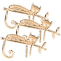 Miniatyrbillede 6 af 8: 3 stk. broche nåle håndlavede retro mode legering katteformet DIY bryllupsbuket sæt sort