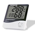 Miniatyrbild 1 av 5: Digital Hygrometer Termometer med Utomhusprob - Stor LCD-skärm - / Omkopplare - Hem/Kontor/Sovrum