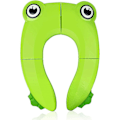 Miniatyrbillede 1 af 5: Baby Toilet Reducer, Rejse Toilet Reducer, Foldbart Børnetoiletsæde, Børnetoilet Reducer, Rejse Foldbart Toiletsæde med 1 Bæretaske, Grøn Frø