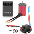 Pikkukuva 1 / 8: RC vedenpitävä harjaton 60A ESC S3650 3900KV harjaton moottoripaketti ohjelmointikortilla 4mm T-liitin 1/8 1/10 RC-autoon
