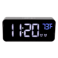 Miniatyrbild 2 av 8: LED Digital Väckarklocka Termometer med Snooze USB Laddning Sovrum Kontor DekorationSvart