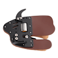 Miniatyrbild 5 av 8: Läderbågskytte Finger Tab Bågskytte Fingerskydd Fingerskydd för Recurve Bow Utomhusskytteträning Svart Brun XL