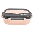 Miniatyrbillede 4 af 8: 1L Bento Box 304 Rustfrit Stål Rum Indelinger Lækagesikker Bærbar Termisk Madkasse med Spisepinde Ske til PicnicPink