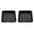 Miniatyrbillede 6 af 8: 2 stk. firkantede non-stick ostekake pizzabakeform bageplade køkken bageværktøj (sort)